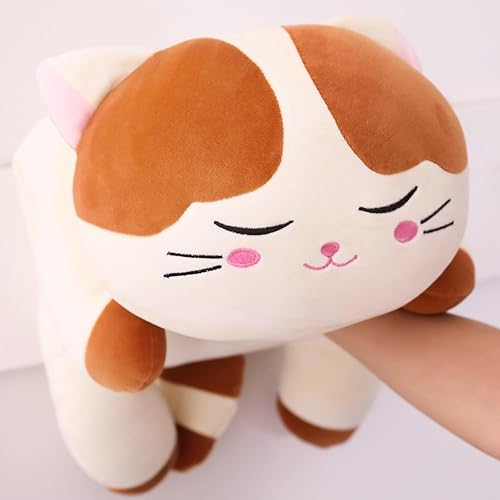 Miniatura 4 de Almohada de peluche grande para gatos súper suave regalo de juguete para niños niñas cama Navidad San Valentín 217 pulgadas marrón