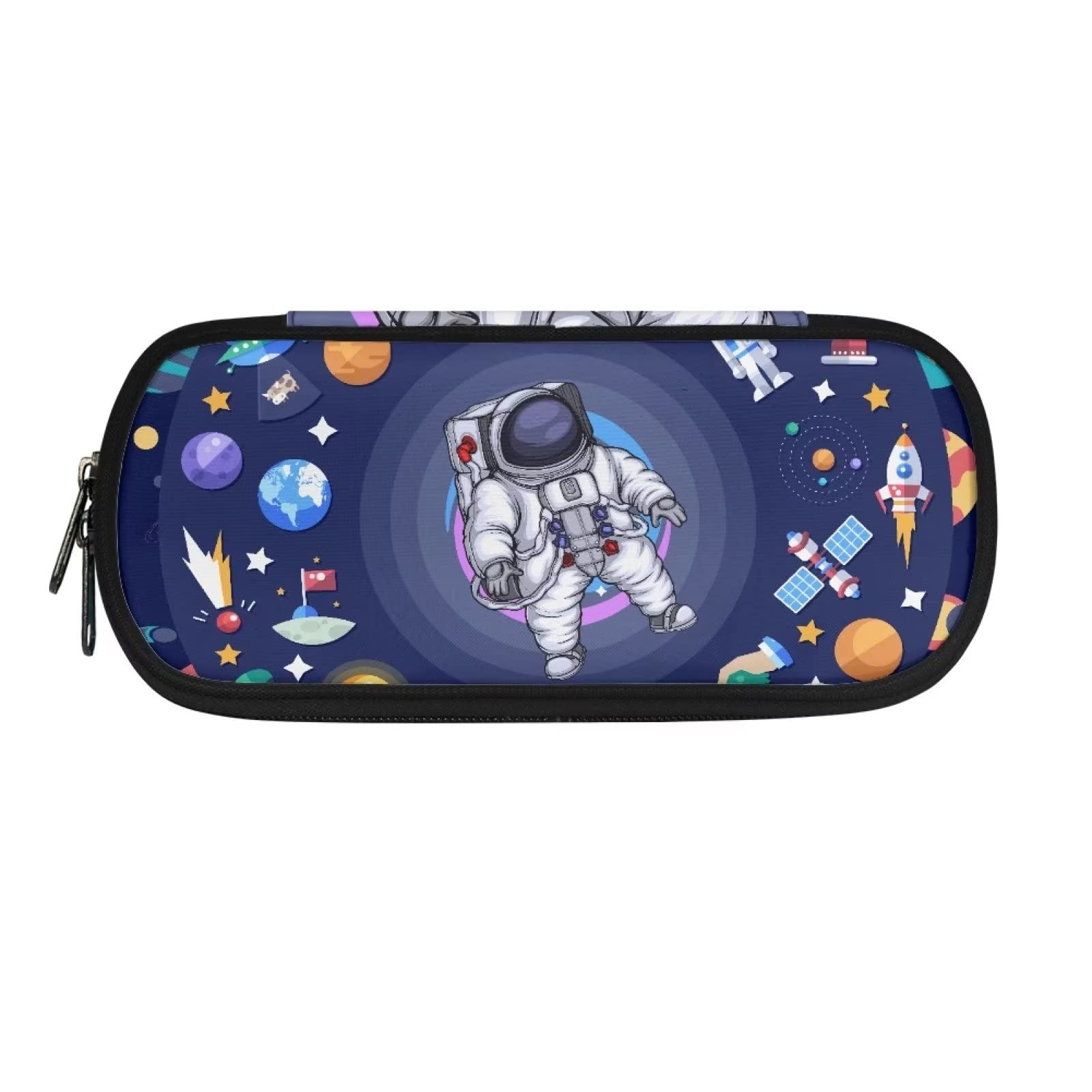 HUGS IDEA Large Capacity Pencil Case for Adults Teen, Cosmic Space Astronaut Office School Supplies Stationery Desk Organizer Pencil Pouch Pen Bag for Kid Boys Girls