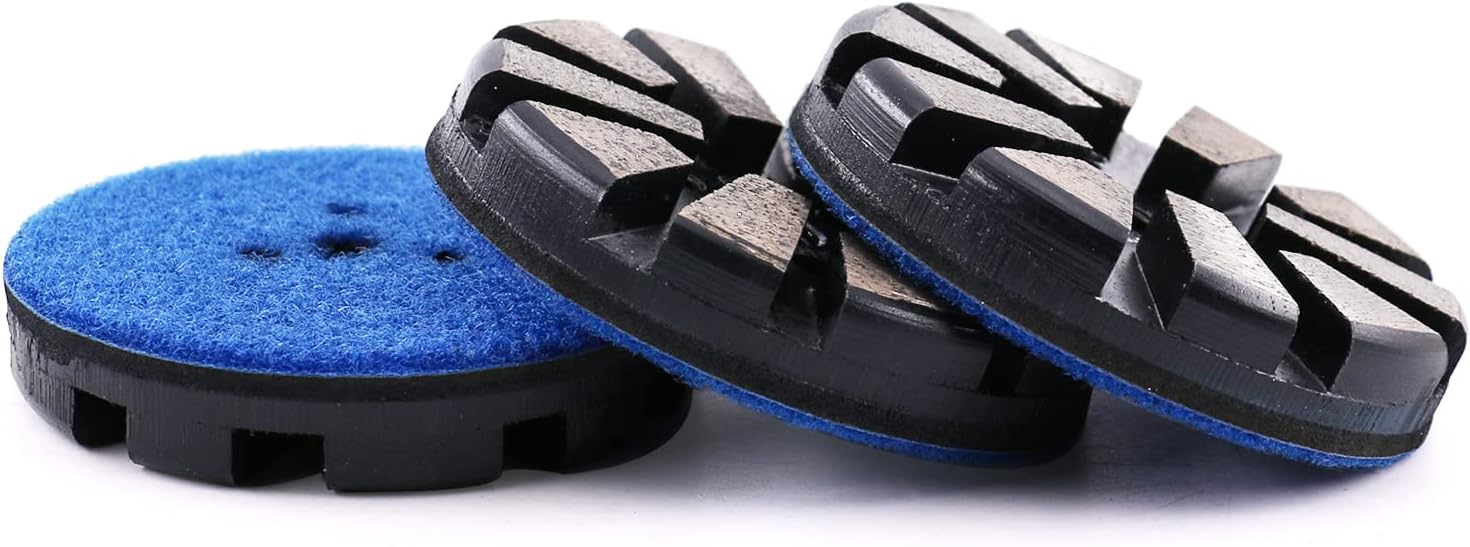 3PCS 3" 10 Segments Metal Bond Diamond Grinding Polishing Pad Concrete Marble Granite (60 Grit)