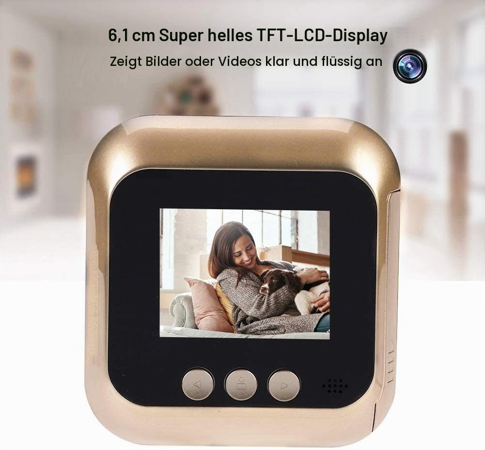 Digitaler Türspion, Video Türsprechanlage, 2,4-Zoll-HD-LED-Bildschirm, 135 Grad Weitwinkel, Nachtsicht, Fotoshooting, für Haus/Büro/Wohnung/Hotel
