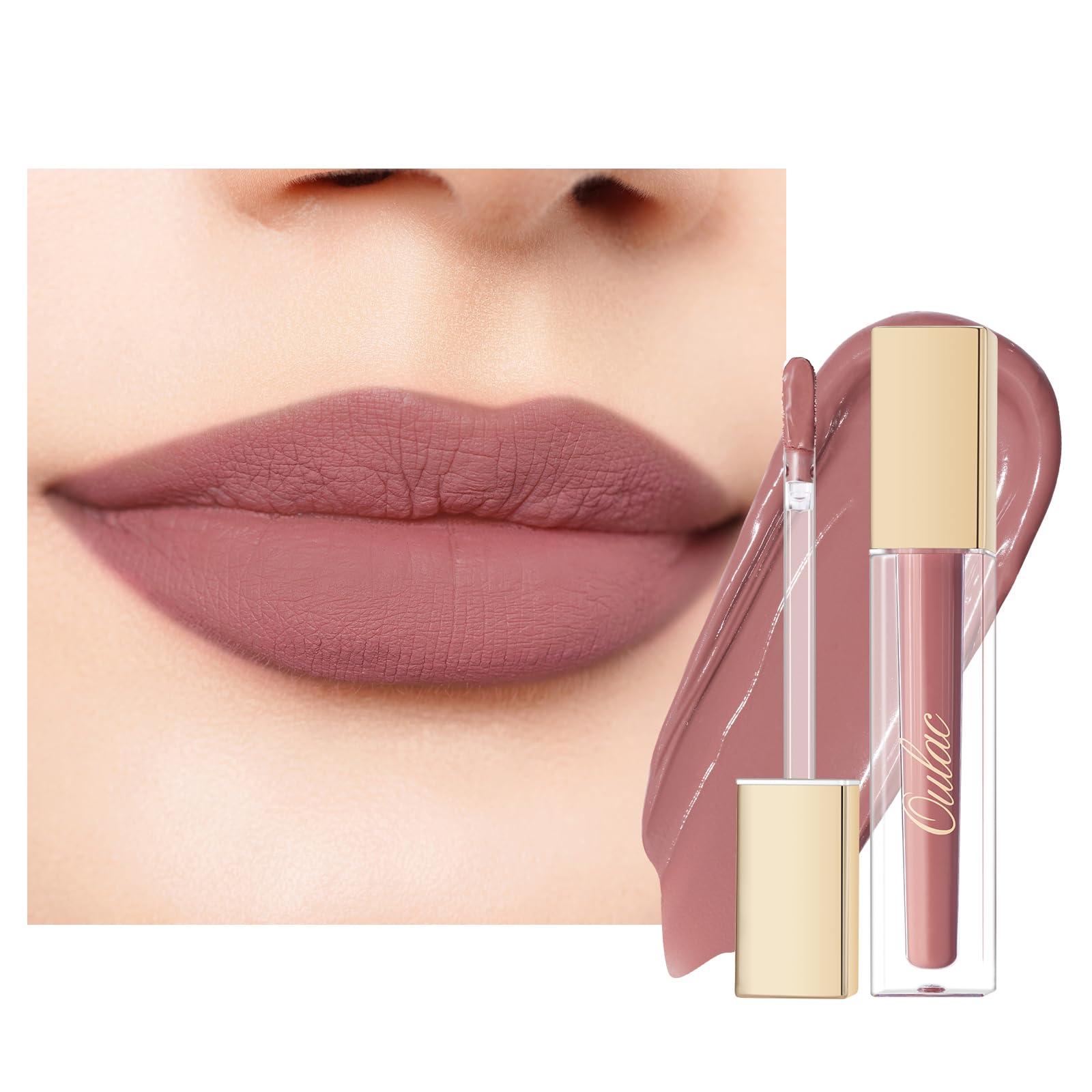 Nude Pink Lipstick Matte for Women, Pink Nude Long Lasting Lip Stain, Waterproof Highly Pigmented Creamy Formula Lipsticks with Vitamin E, Vegan, 4.5ml M24