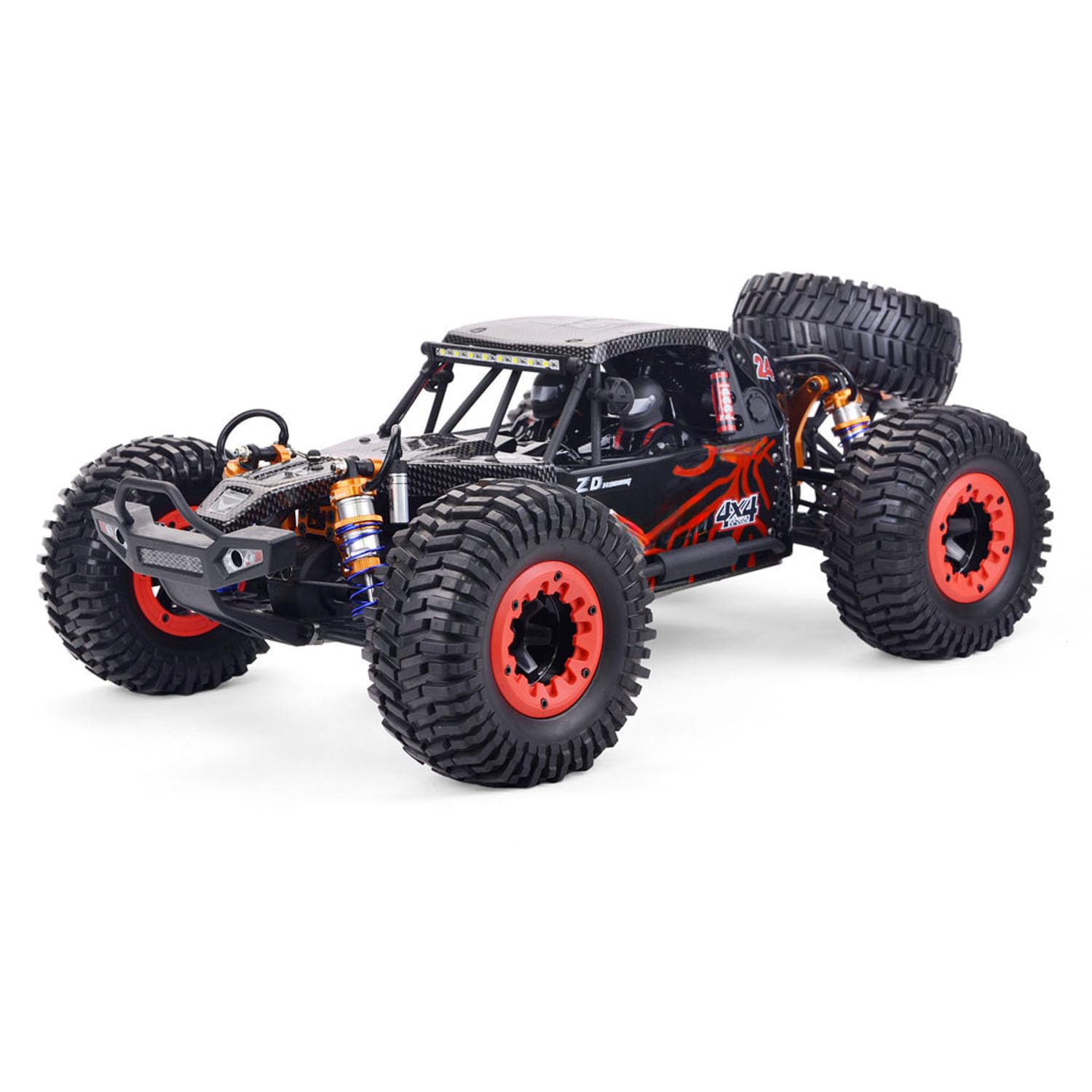 TOUCAN RC HOBBY Racing 1/10 DBX 104 Coche todoterreno teledirigido versión con neumáticos de repuesto 4WD eléctrico RC coche de carreras desértico, amortiguador de aceite de metal