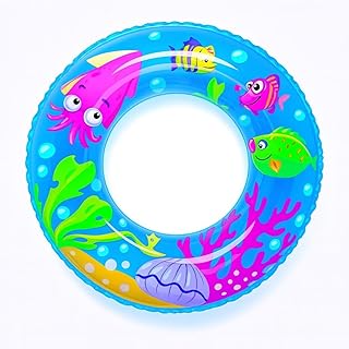 Bóia Inflável Infantil Circular Fundo do Mar 60cm: diversão garantida na água com design colorido e resistente!
