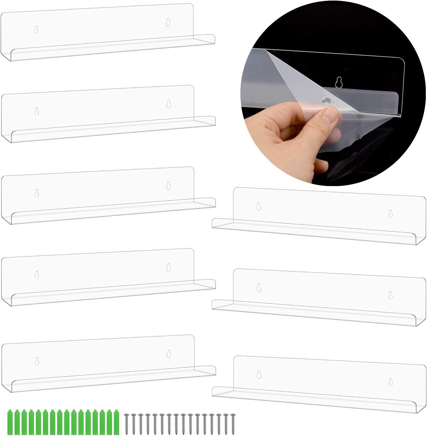 Invisible Wall Mounted Clear Acrylic Shelf 8 Pack in Kosovo at € 59, Rating 5