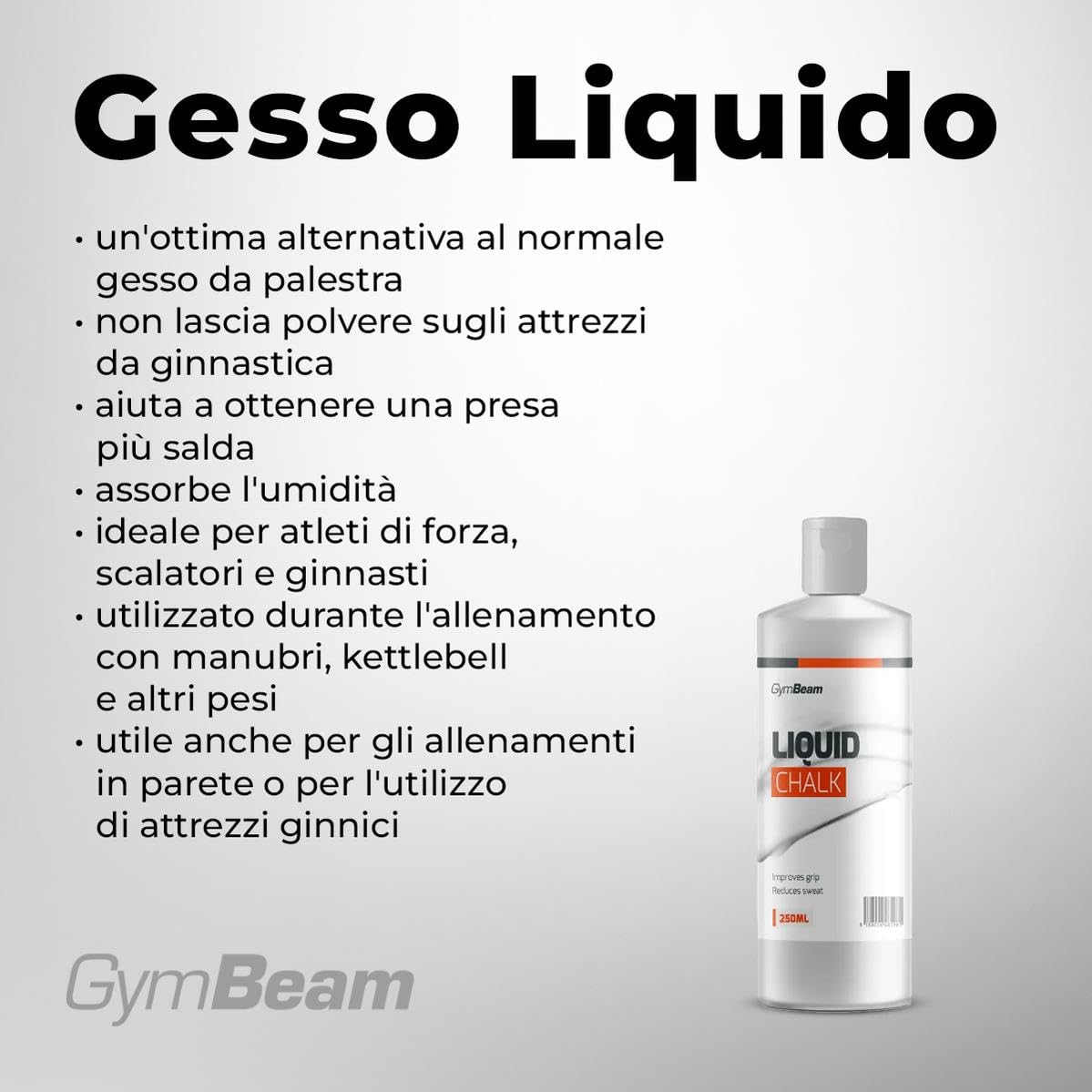 GymBeam Gesso Liquido, Magnesite Liquida per Fitness, Chalk per Arrampicata, Riduce la Sudorazione, Migliora la Presa, Aumenta Le Prestazioni, Non Macchia e Previene l'Inalazione