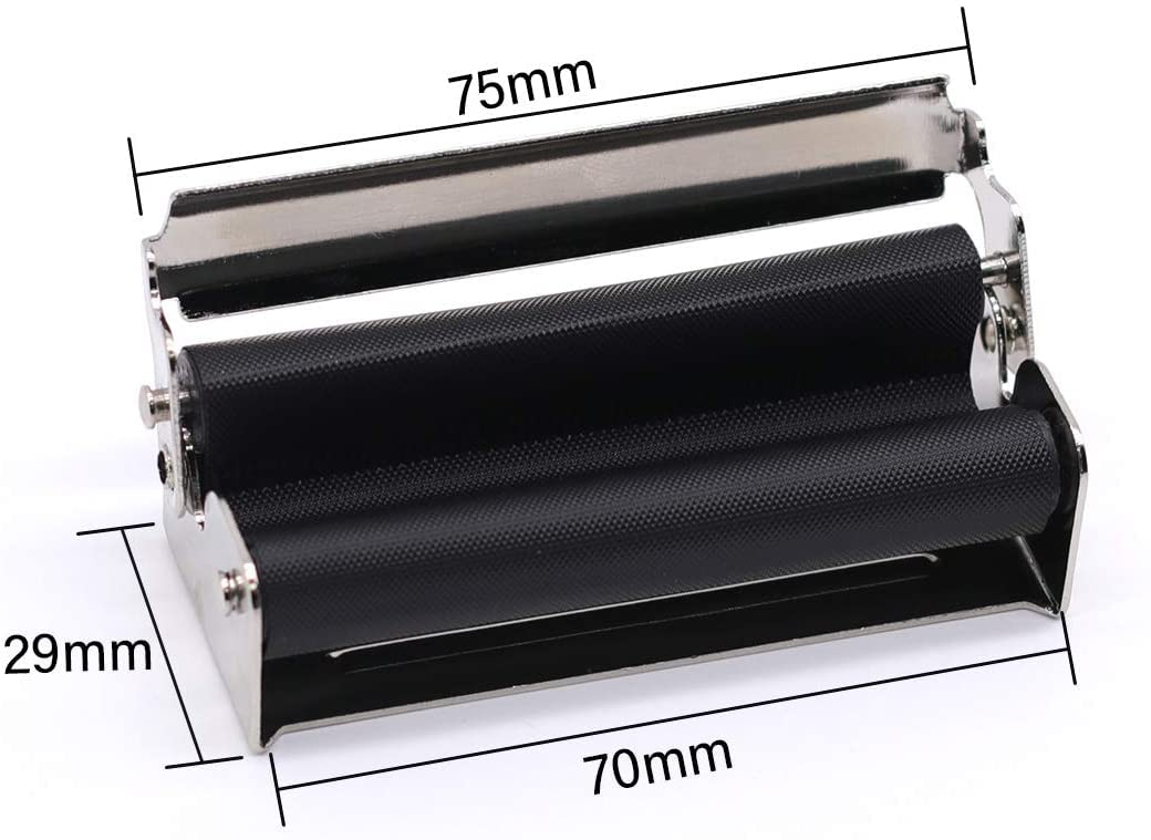 Zestaw: 2 sztuki ręcznej tokarki do papierosów, 70 mm, metalowa tokarka z instrukcją obsługi (może nie być dostępna w języku polskim) + gratis naklejka na szczęście
