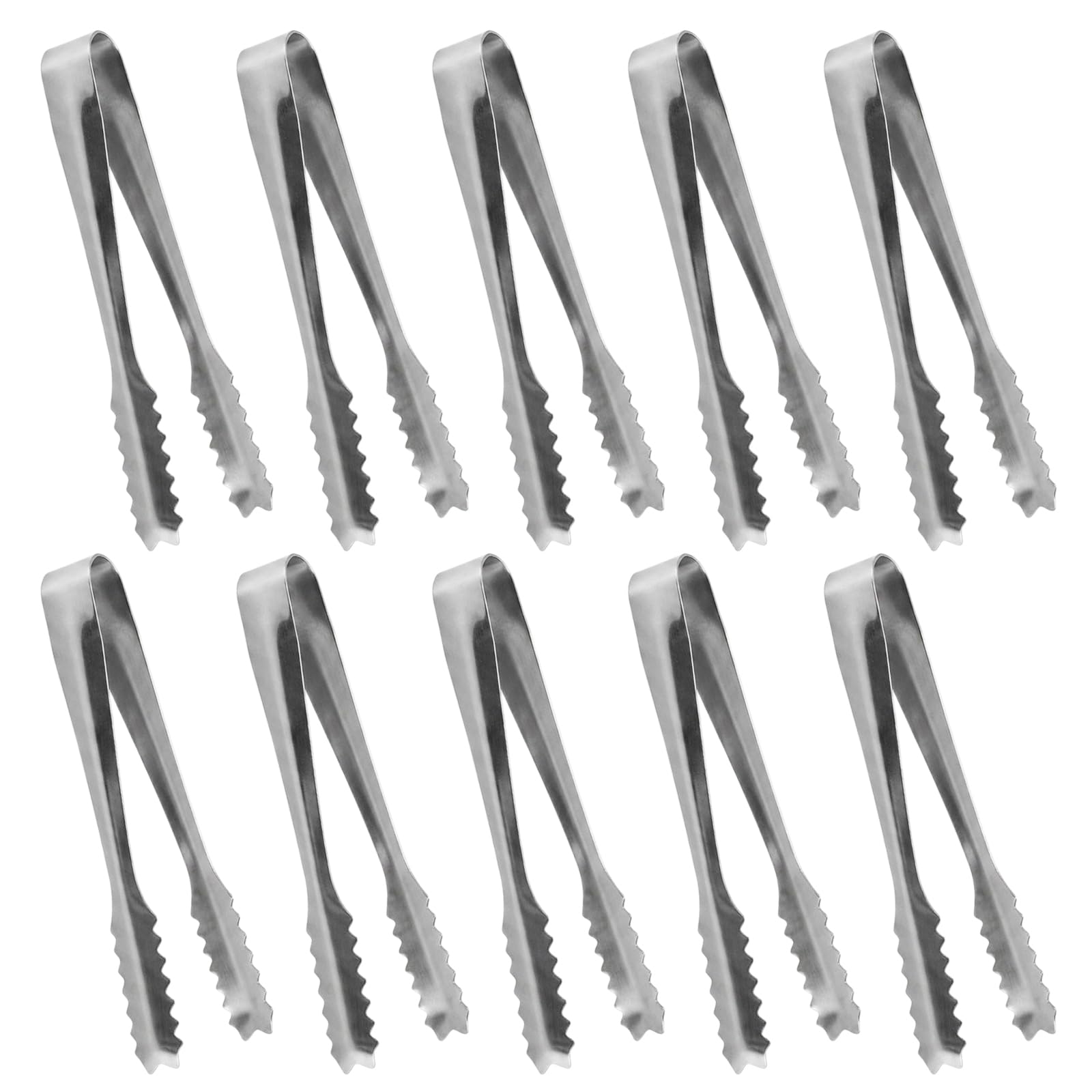 Mini Ice Tongs, 10-Pack 6-Inch Sugar Tongs, Kitchen Bar Daily Multipurpose Use, Ideal for Ice Cubes Candy Appetizers Dessert Serving, Durable Small Serving Tongs