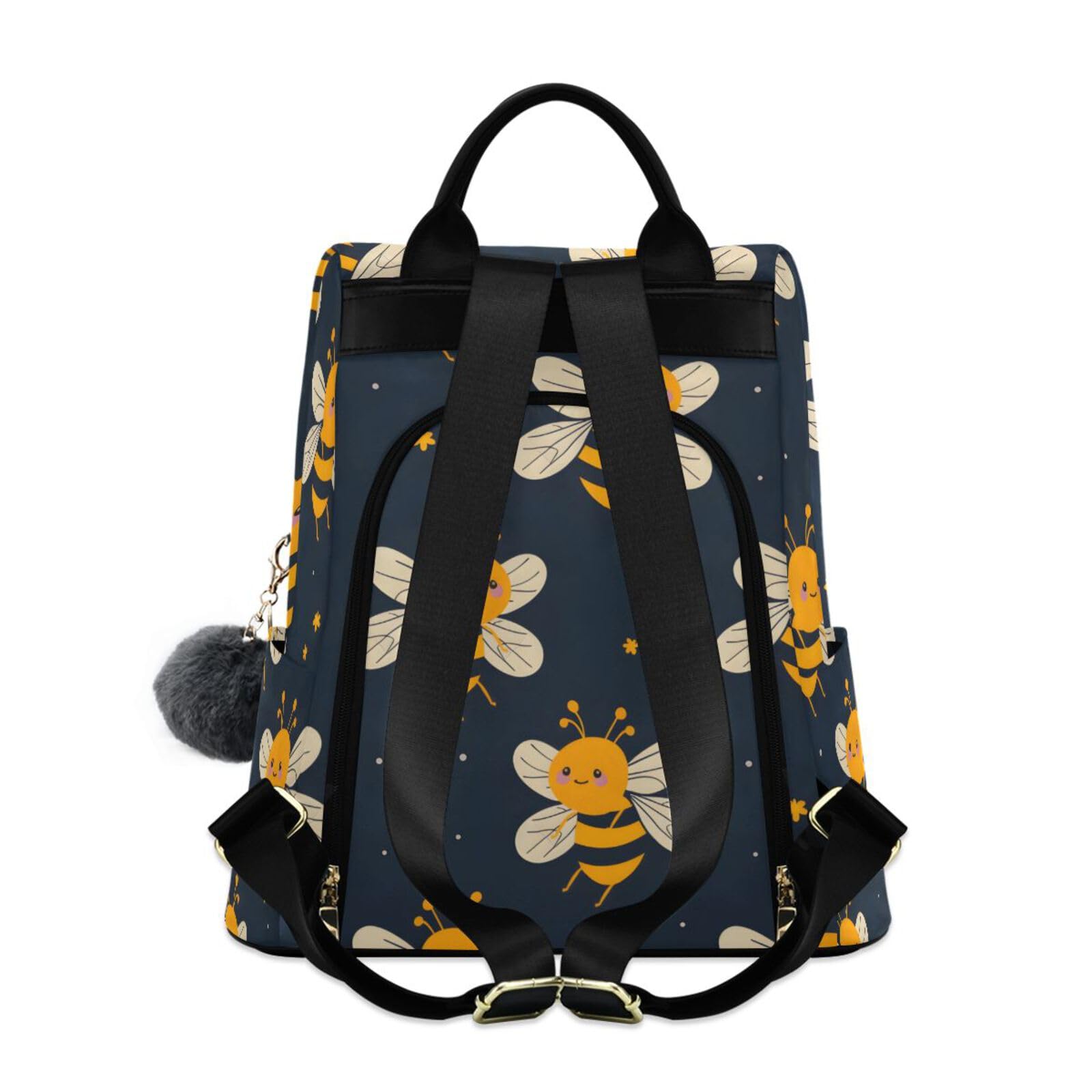 Cute Honey Bees Backpack for Women Anti Theft Large Fashion Travel Shoulder Bag Purse Rucksack Lightweight