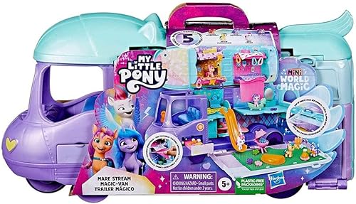 My Little Pony Playset Mini World Magic Mare Stream - Camper Van, mini juguetes para niñas y niños de 5 años en adelante