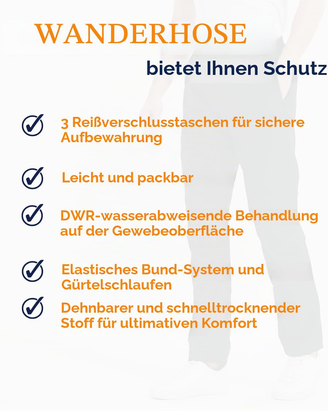 Acme Projects Herren Leichte Wanderhose – Wasserabweisend, Schnell Trocknend, Atmungsaktiv und Dehnbar für Wandern, Reisen und Freizeit
