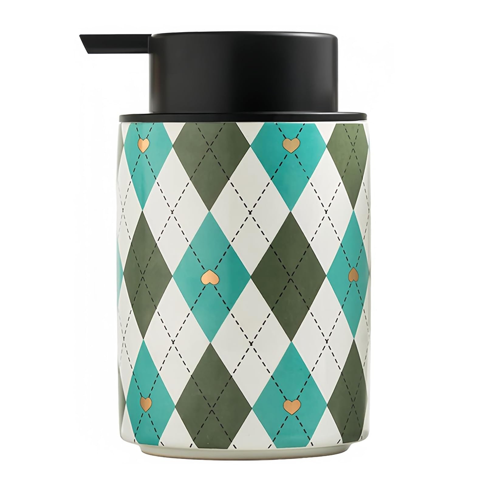 Friendshiphome Green Dish Soap Dispenser With Pump, Refillable Lotion For Bathroom Ceramic Shampoo Bathroom Stuff(Green)