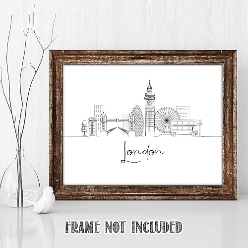 Vista 96 de París Skyline - Decoración de pared para sala de estar, arte de pared en blanco y negro, cuadros de pared de horizonte europeo para sala de estar