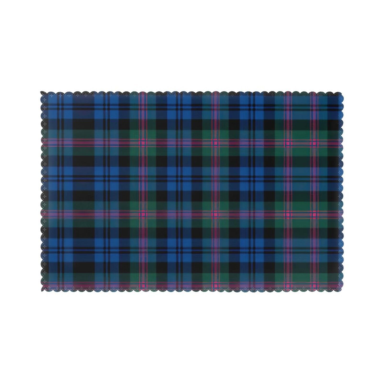 Dexnel White Blue And Green Scottish Tartan Christmas Placemats Set Of 6 Washable Polyester Placemats For Kitchen Dining Table Mats Gift
