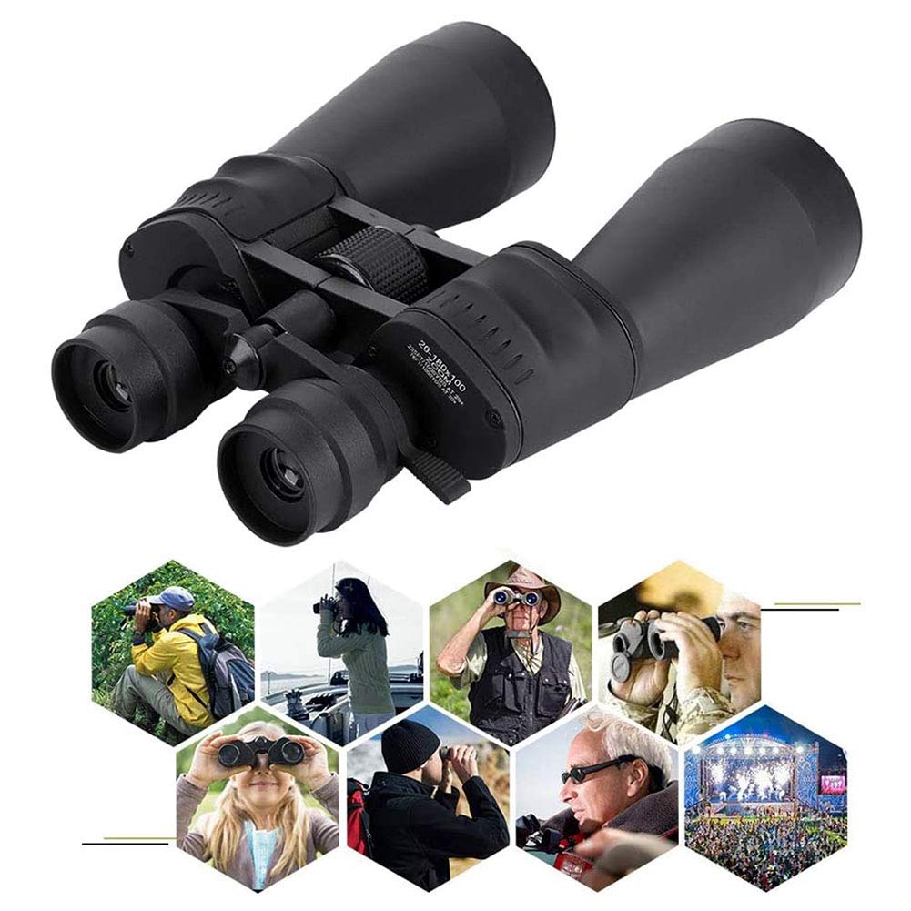 Telescopio binoculare, impermeabile, visione notturna, HD, 180 x 100, binocolo da viaggio, zoom ottico regolabile, binocolo portatile, potente binocolo da caccia per sport all'aria aperta
