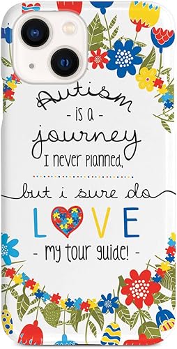 Inspired Cases - Funda con textura 3D para iPhone 13 Mini - Funda protectora de goma para iPhone 13 Mini - El autismo es un viaje