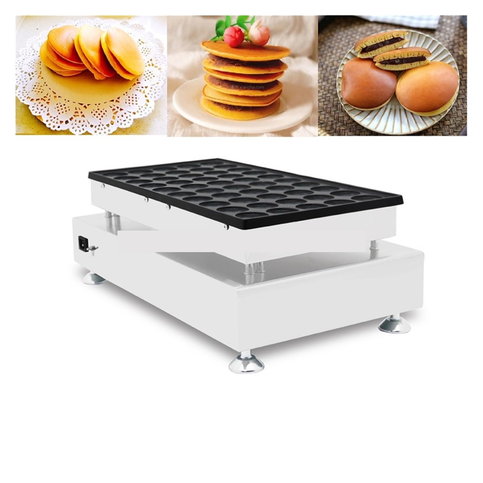 Mini Naleśnikarka Komercyjna, 50-otworowa Maszyna Do Dorayaki, Elektryczna Gofrownica, Holenderski RóWnomierne Ogrzewanie Szybkie Nagrzewanie