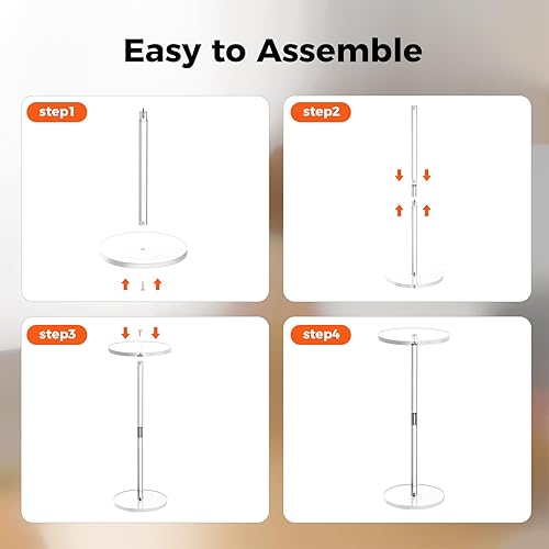 Miniatura 7 de Mesa de bebida acrílica para espacios pequeños, mesa auxiliar transparente, 10 pulgadas de largo x 10 pulgadas de ancho x 21.3 pulgadas de alto,