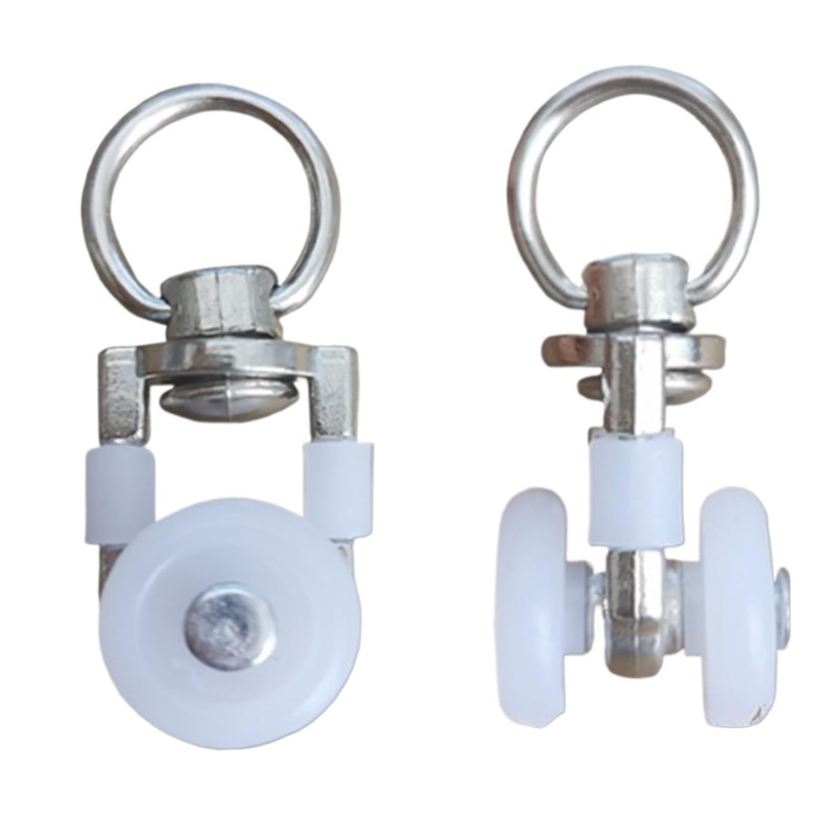 Curtain Track Rollers 30PCS Curtain Track Roller Ceiling Pulley Gliders Silent Hooks Curtains Metal Wheels Rail Rollers Mount Sliding Pulleys Rails For the living room(LARGE)