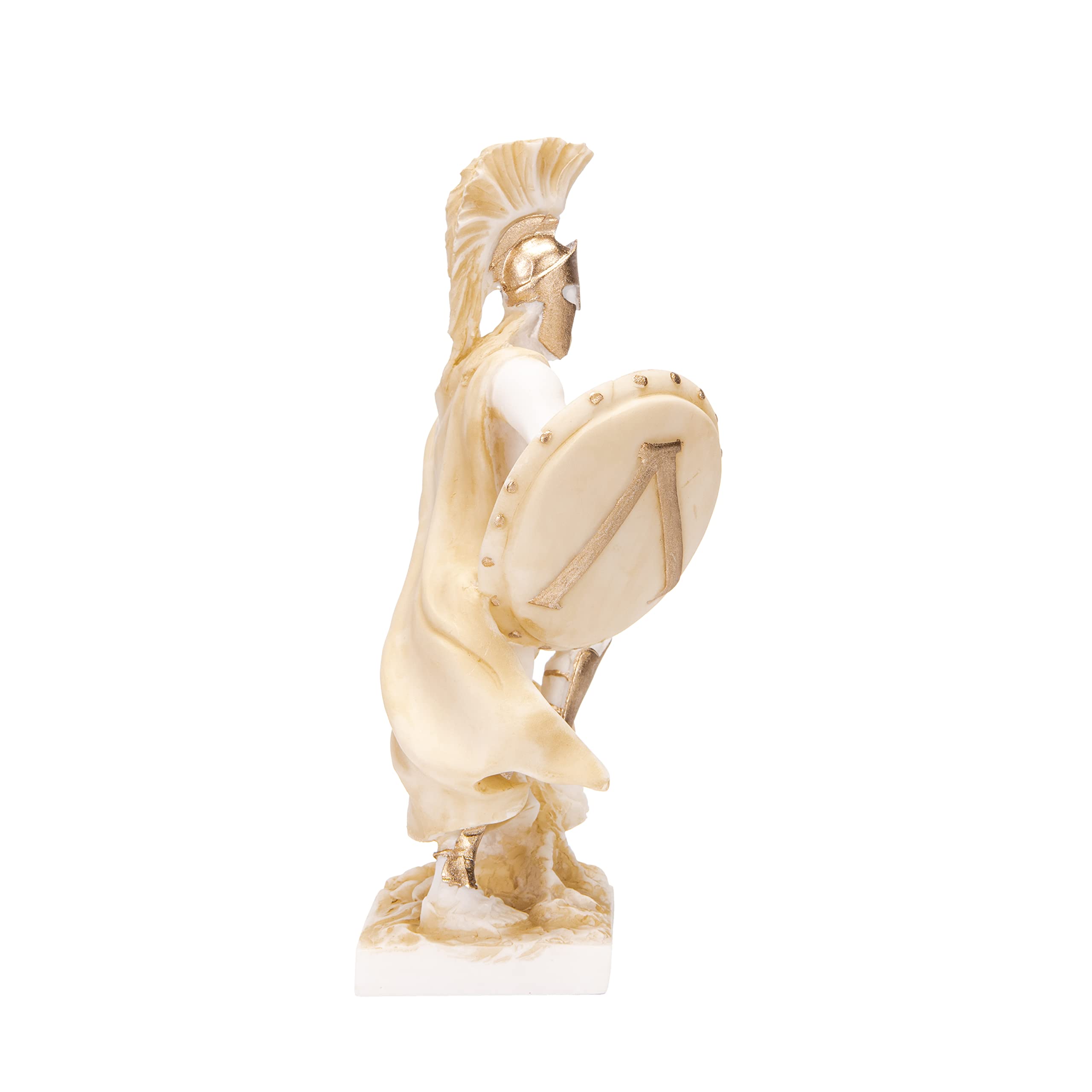 Leonidas Statua greca Re spartano figura scultura color oro alabastro 20 cm