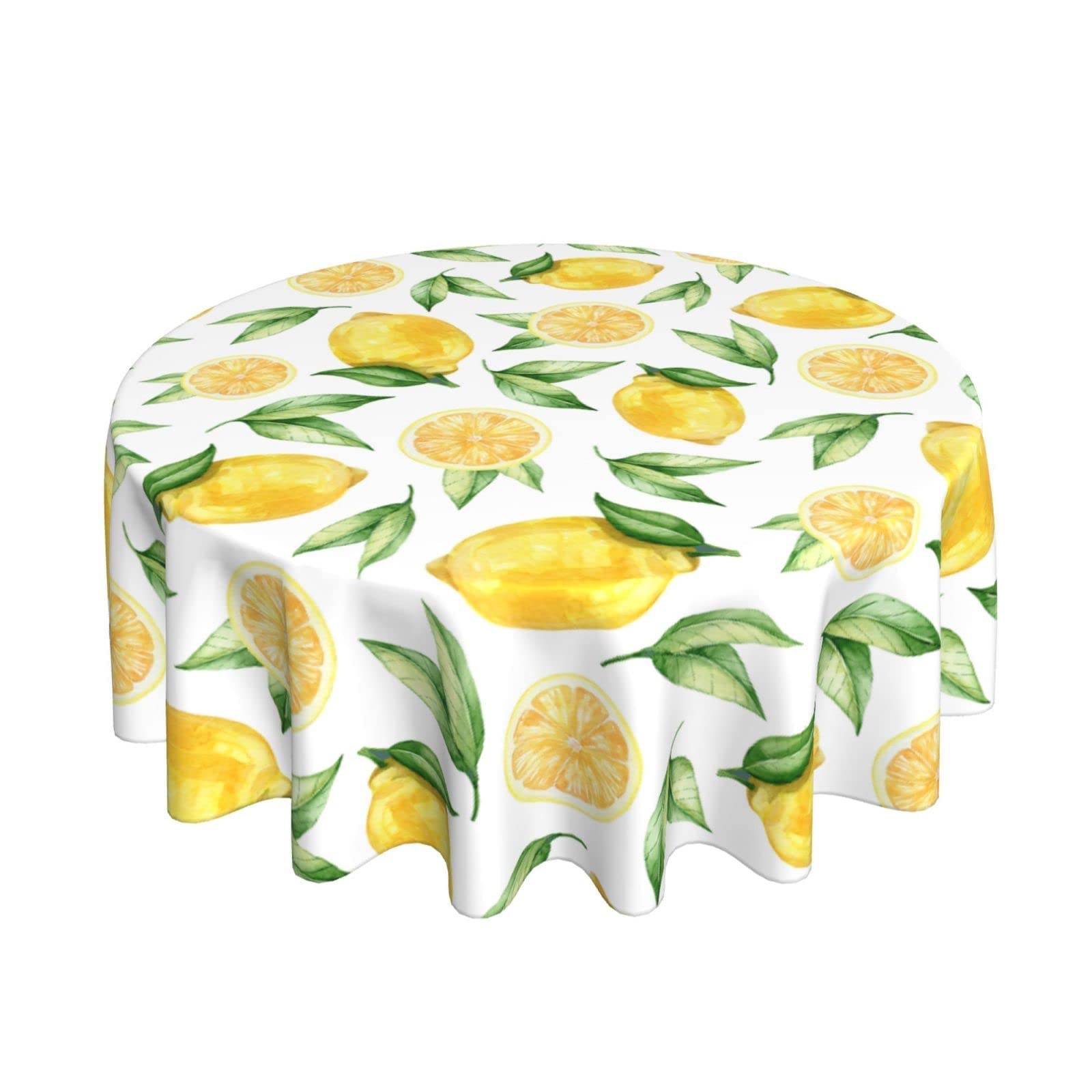 Tovaglia rotonda in vinile Ruitic, 150 cm, impermeabile, in tessuto giallo Ruitic, decorazione per vacanze, casa, feste, matrimoni, picnic
