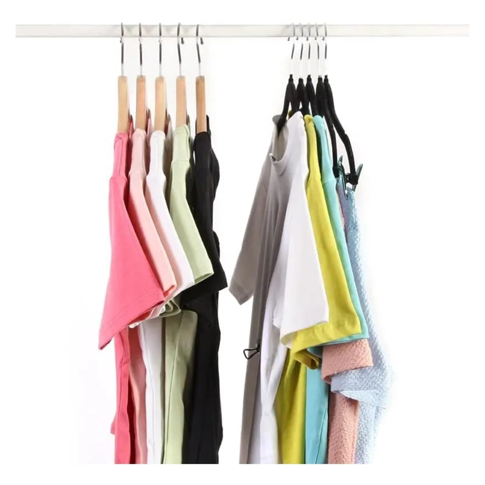 Paquete de 30 perchas de terciopelo con clips, para pantalones, faldas y trajes, antideslizantes, para vestidos, blusas y pantalones