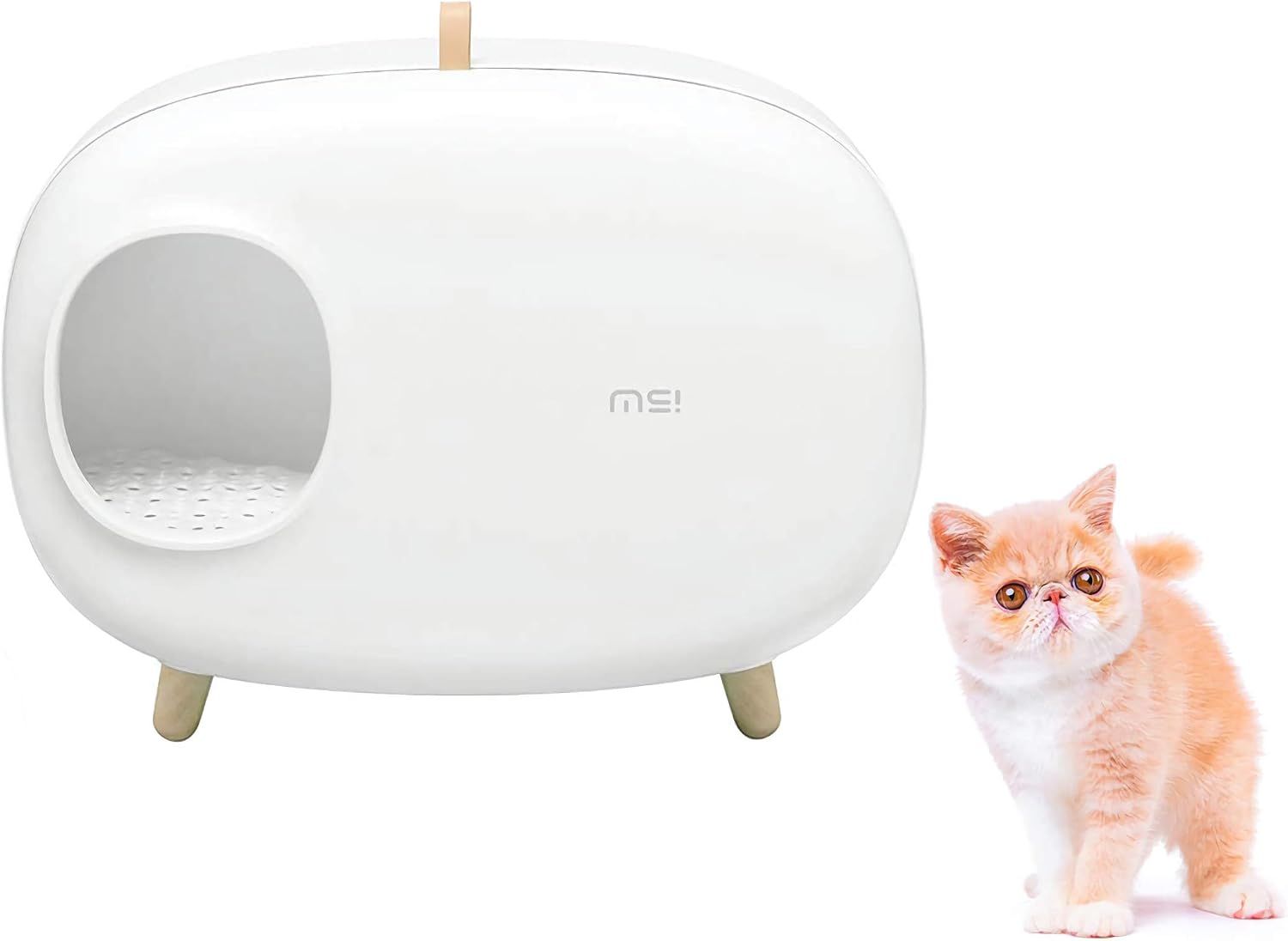 Lucky-M Cat Litter Box,Cat Toilet Enclosed Design Luxury Cat Litter Box with Cat Litter Scoop for Cats Within 14.3lb,23.7/18/15.2Inch…