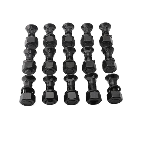 5J4773 2J3506 5P8248 15pcs Plow Bolt Nut Washer Blades Cutting Edge 3/4 10X2 1/2 Grade 8 Dome Head Replace DBD90-0004 5J4773-A 2J3506-A