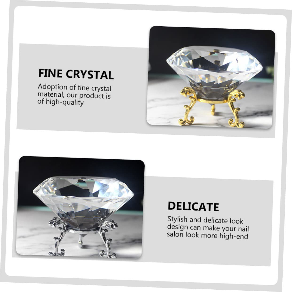 Kisangel Adorno de Diamante Falso de Cristal 4 Piezas para Manicura