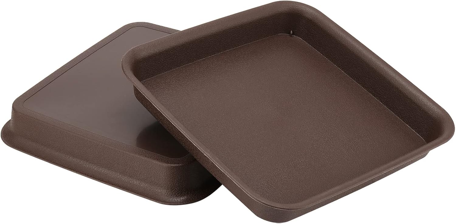 KEILEOHO 12 Pack 10 Inch Square Plant Saucer, Plastic Plant Water Dray Tray, Heavy Duty Plastic Plant Saucers, Flower Pot No Holes Plant Drip Tray for Outdoor and Indoor Plants Garden