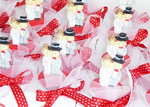 Torta Bomboniere Pz 24 Tappo Sposini con Portaconfetto Cuori