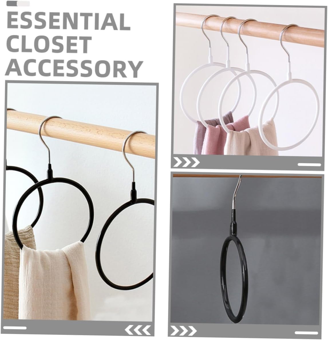 Metal Ring Hooks 8pcs Scarf Hanger Organizer for Closet Storage