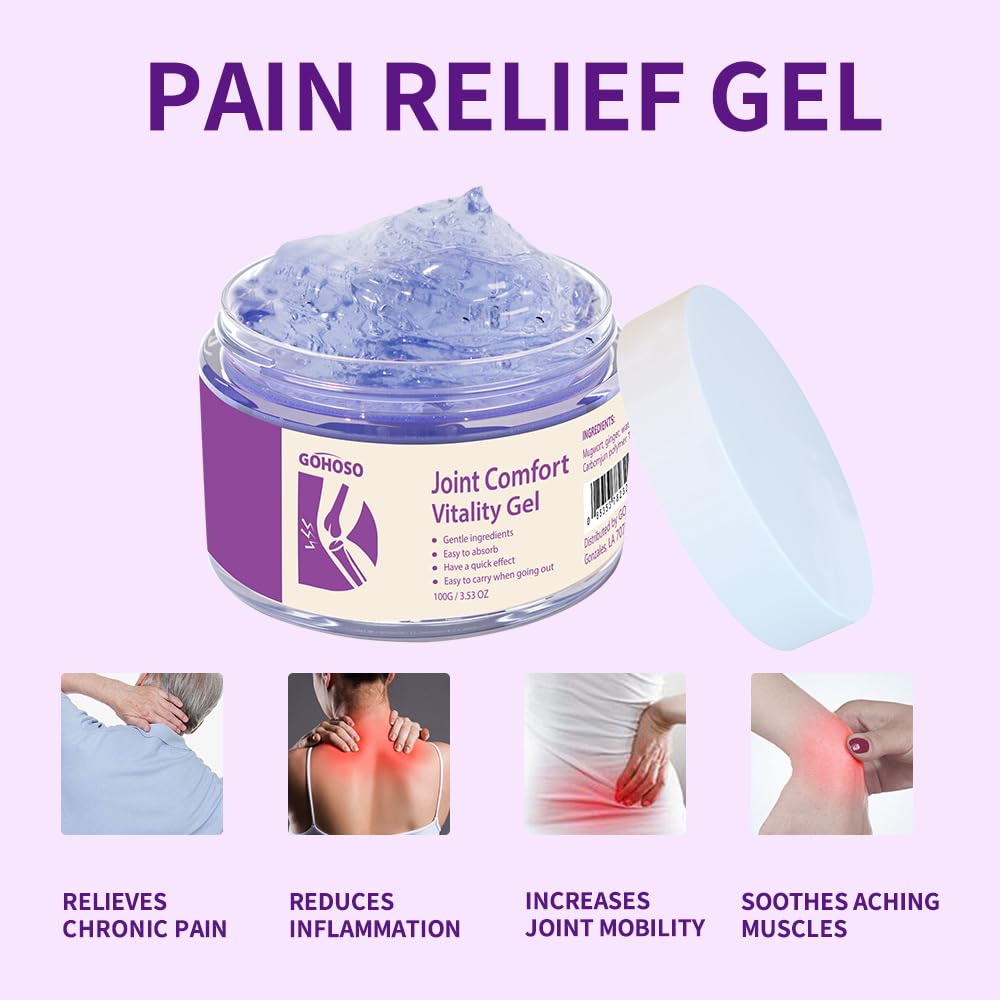 Joint Purple Gel, Cooling Massage Cream with Turmeric for Back, Neck, Joints & Muscles – Hydrating Gel for Active Lifestyles — Amazon image 3