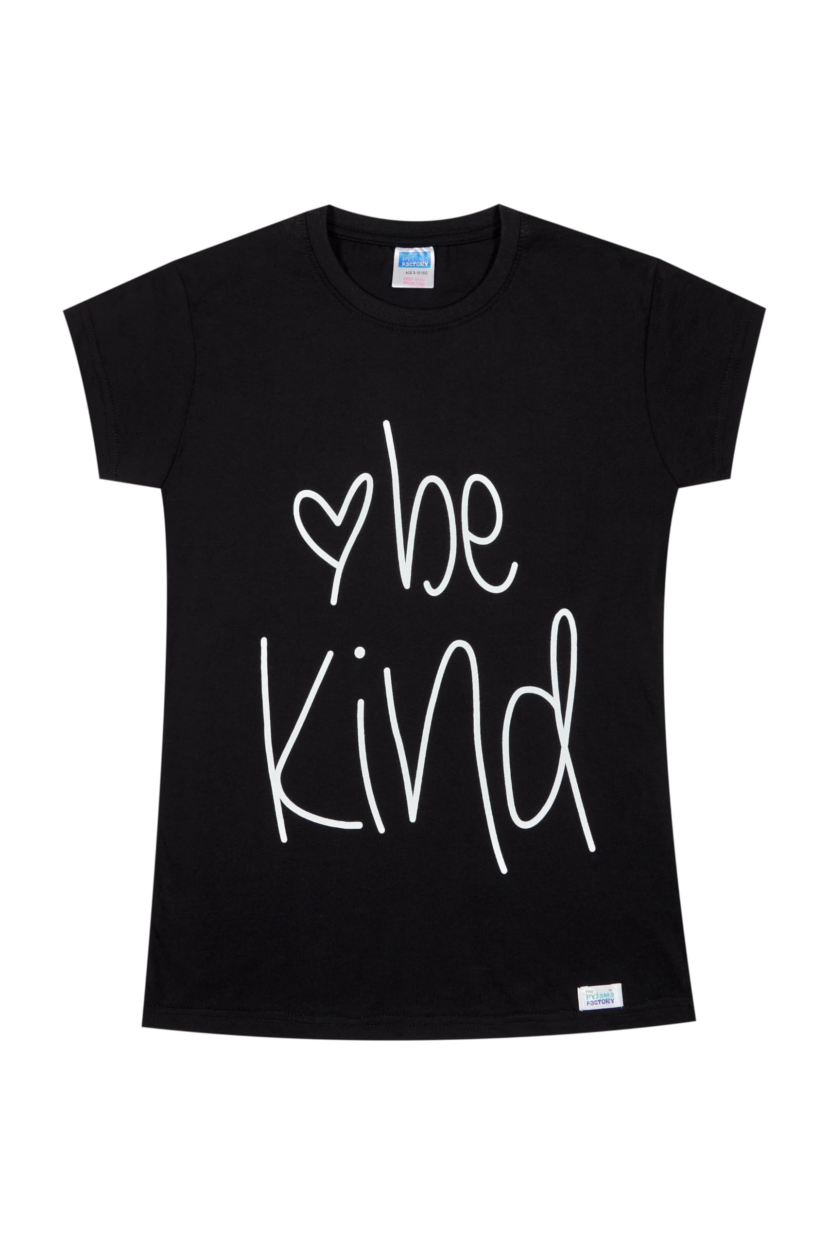 ThePyjamaFactory Niñas Be Kind Love Corta de algodón Pijamas