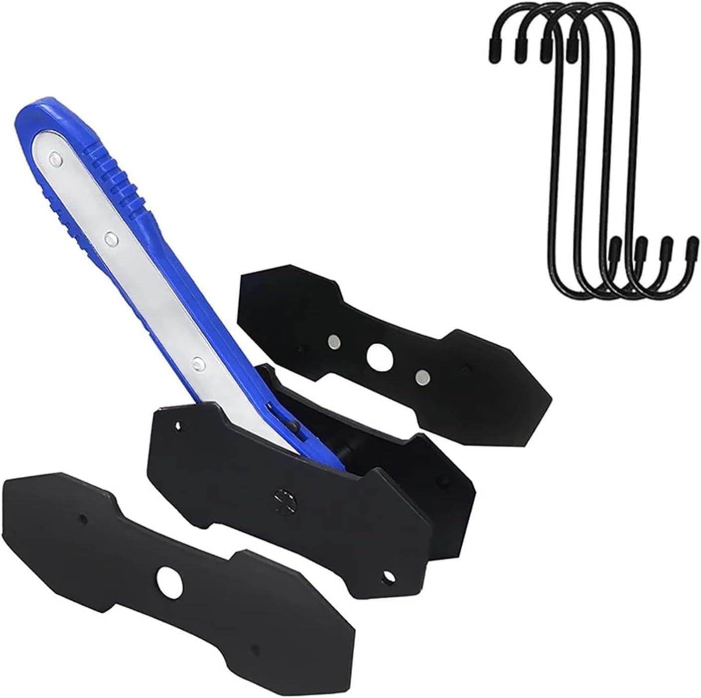 Car Ratchet Brake Piston Caliper Spreader Tool Stainless Steel Press Twin Quad Separator Pad Disc Repair Kits Brake Caliper Tool(Blue and 4 Hangers)