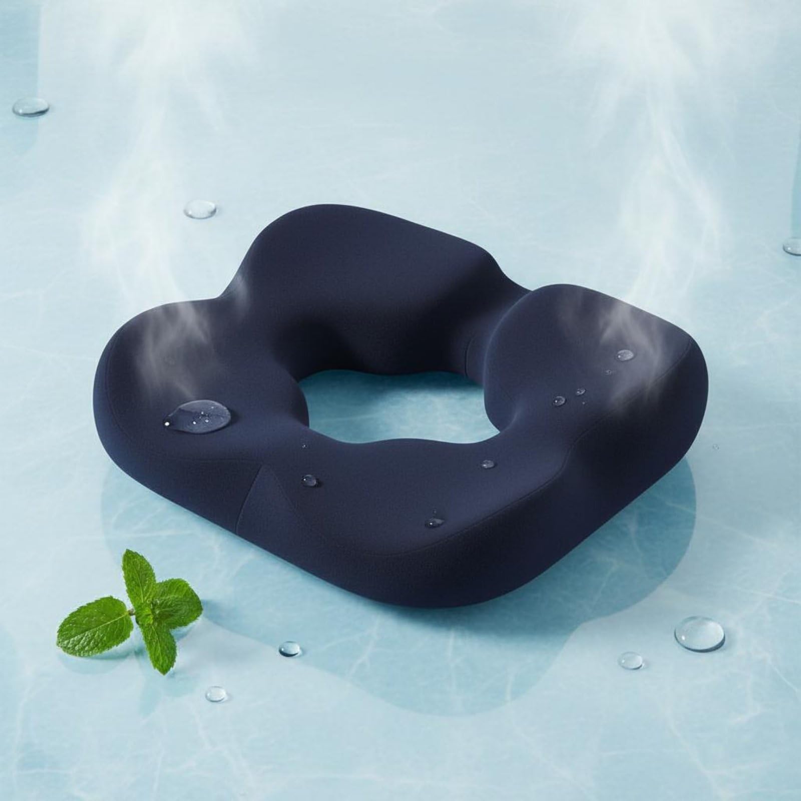 Cuscino Ortopedico da Seduta Donut Cuscino Circolare Cuscino Posteriore Cuscino per Sedia in Poliestere E Schiuma Memory Traspirante Comfort, Grigio Scuro, Piccolo Motivo A Rombi
