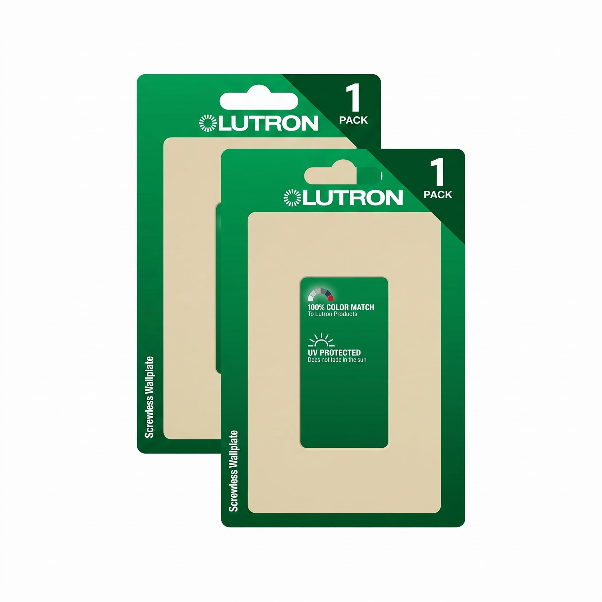 Lutron Claro 1 Gang Decorator/Rocker Wallplate, Gloss, Ivory (1-Pack) | CW-1-IV (Pack of 2)