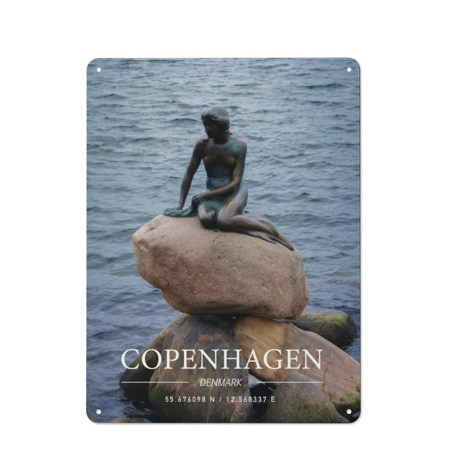 Junmoney Copenhagen For Dining Room Or Kitchen, Rustic Metal Sign 40X30cm, For Home Interiors, Feature Walls And Decorative Displays