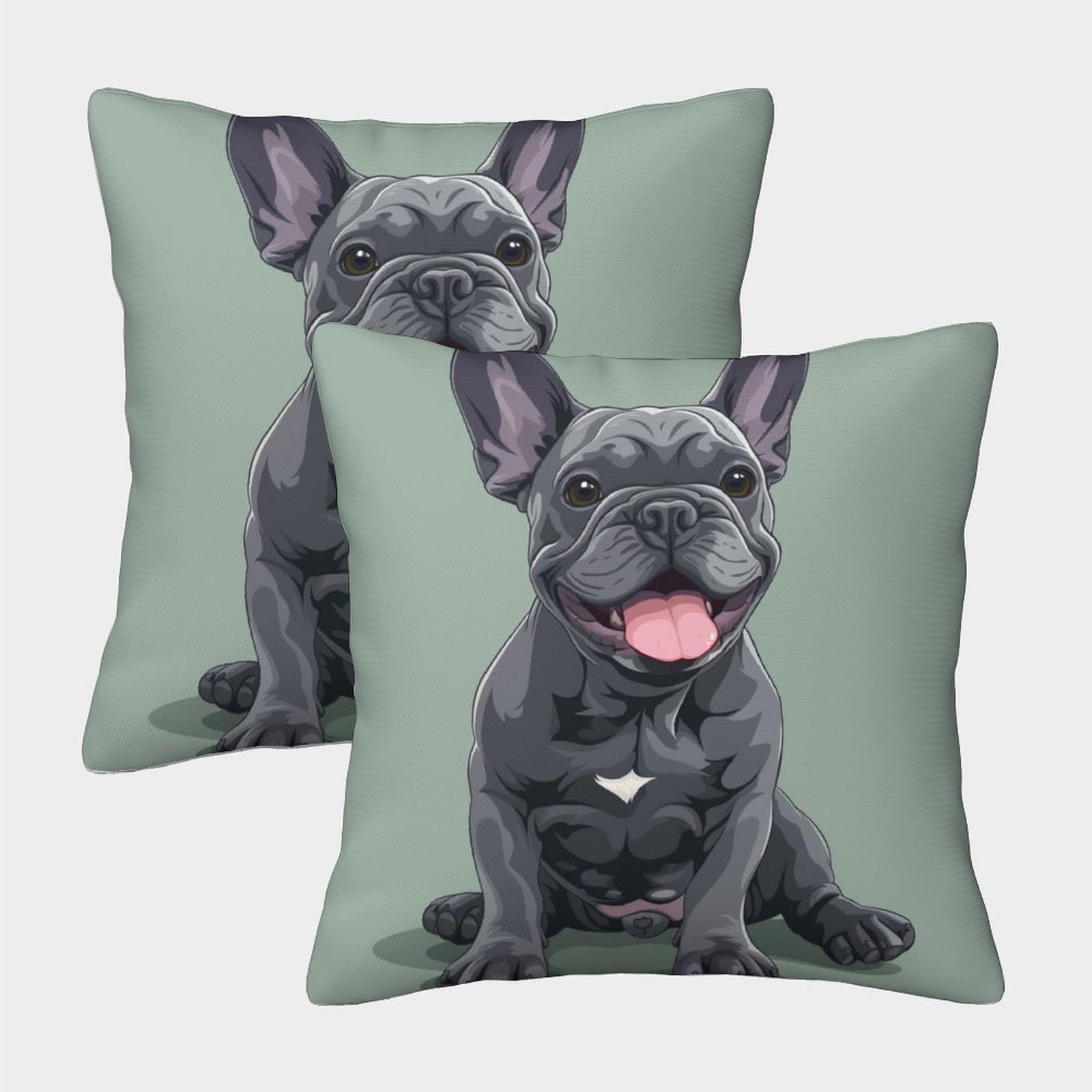 Gparsddio Style French Bulldog With Invisible Zipper Homeware Cushions Decorative Throw Pillow Cases For Car Couch Sofa Bedroom Living Room 45X45cm