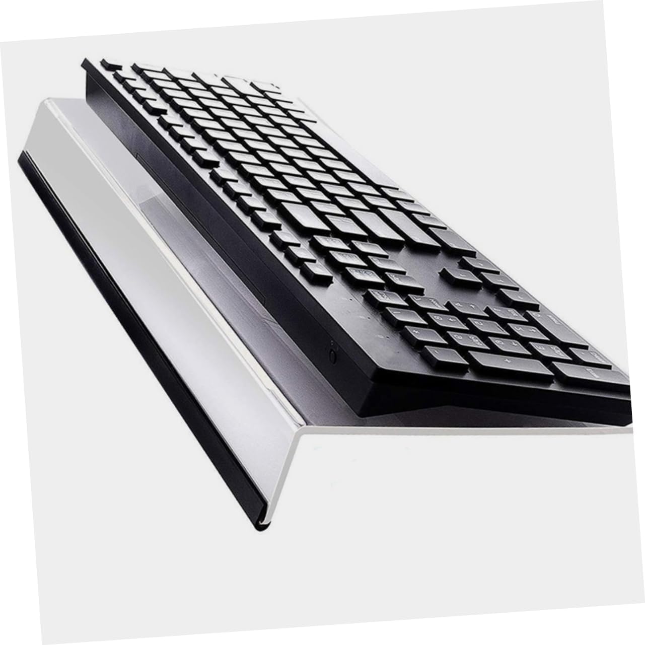 VILLCASE 2pcs Ergonomic Keyboard Holder -Skid Tilted Stand for Desktop Transparent for Comfortable Typing and Enhanced Workspace Organization
