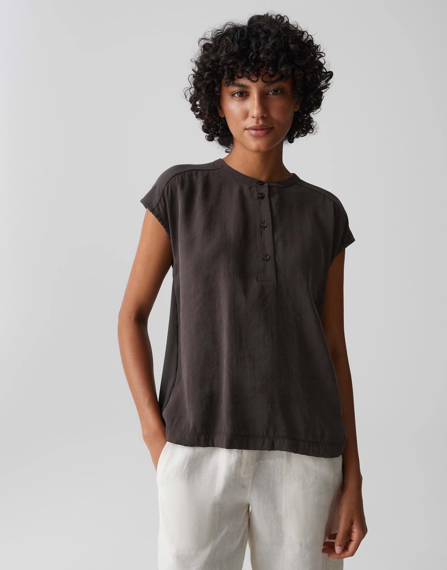 OPUS Damen Kurzarmshirt | Jerseyshirt im Materialmix Regular Fit