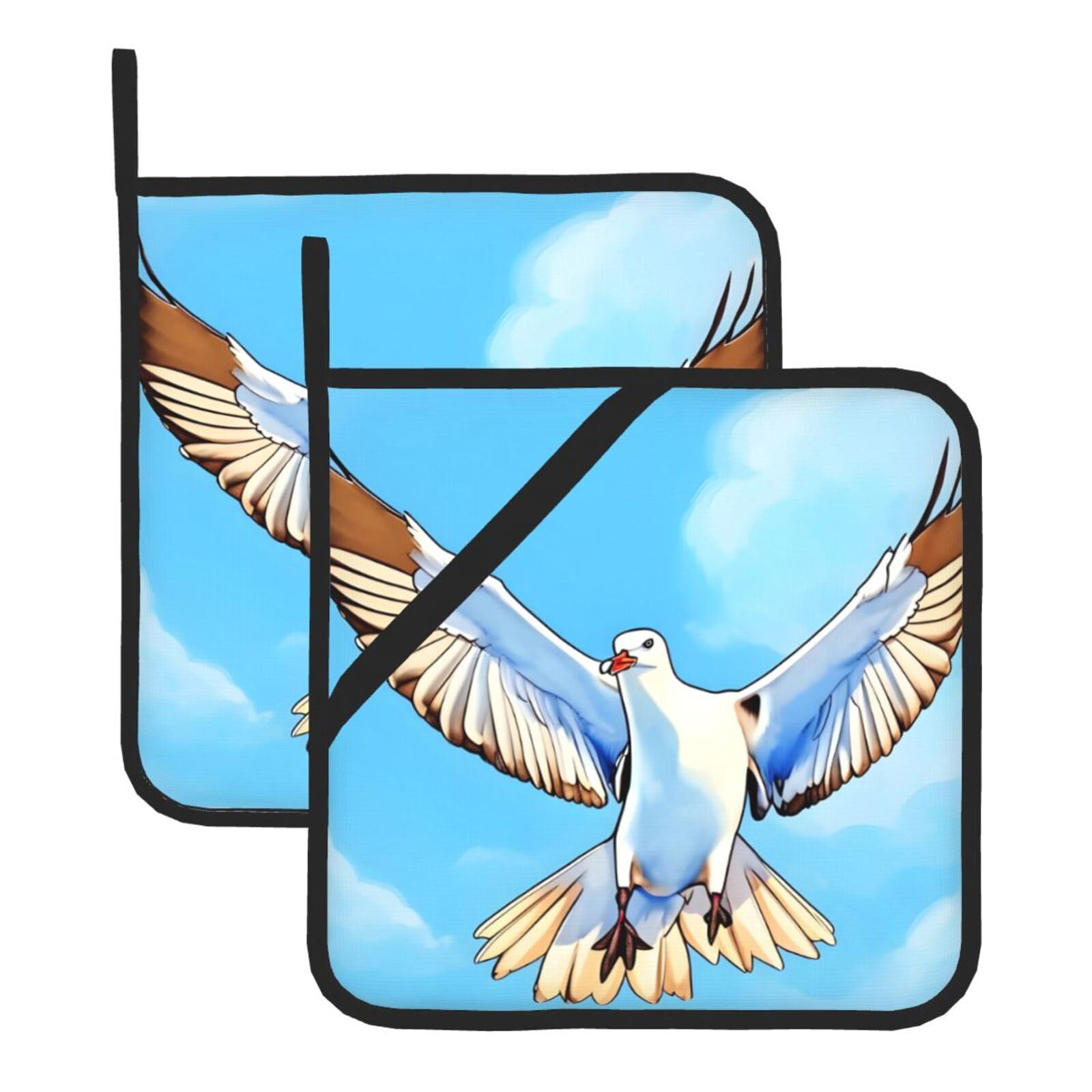 Seagulls in flight Square Heat Resistant Trivet Set Thick and Durable for Baking Barbecue Cookware Oven