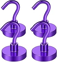 Vista 14 de MIKEDE - Ganchos magnéticos de alta resistencia, imanes negros de tierras raras de neodimio de más de 170LB para refrigerador, con revestimiento