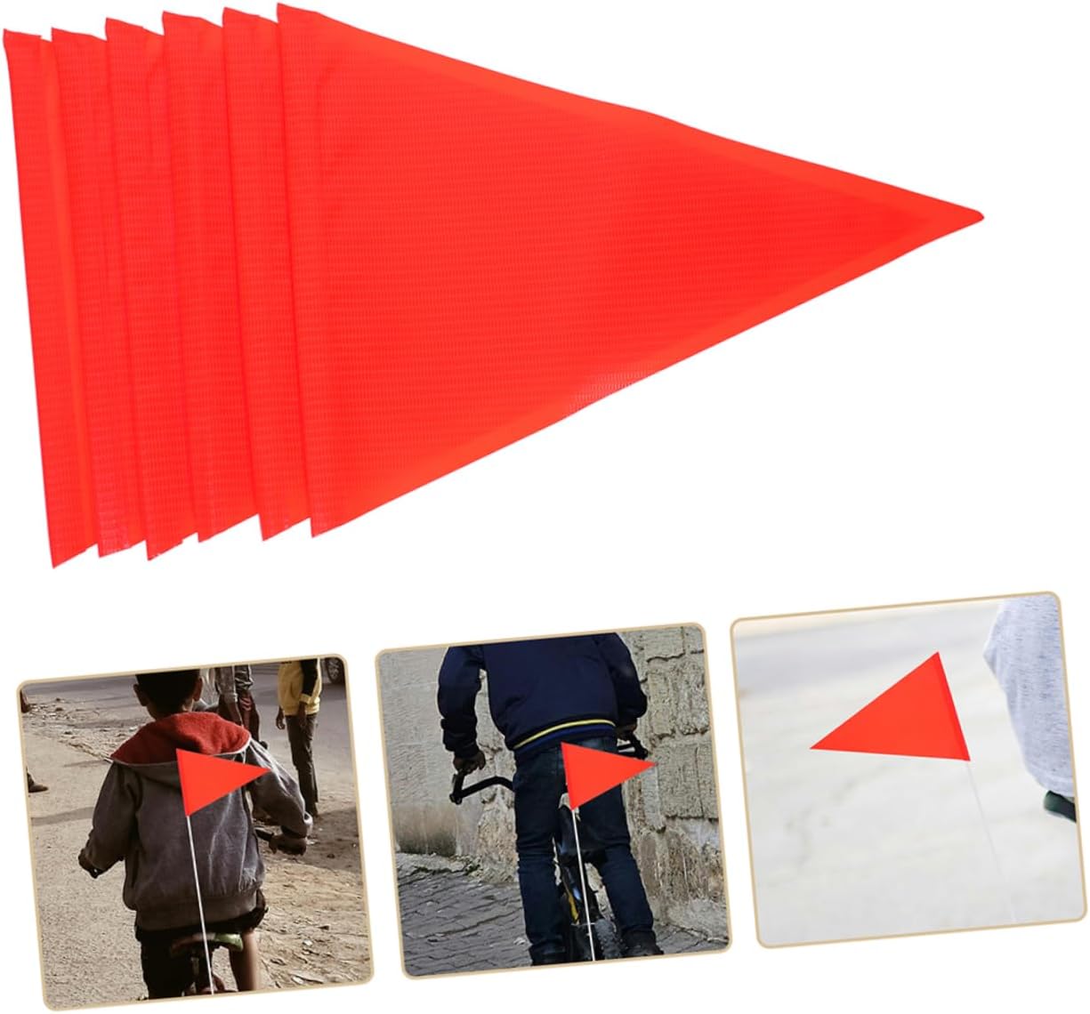 10pcs Reflective Safety Flags for Bike Trailers and Golf Carts Lightweight Warning Flags Easy to Install Fit for Boy Girl and Adults