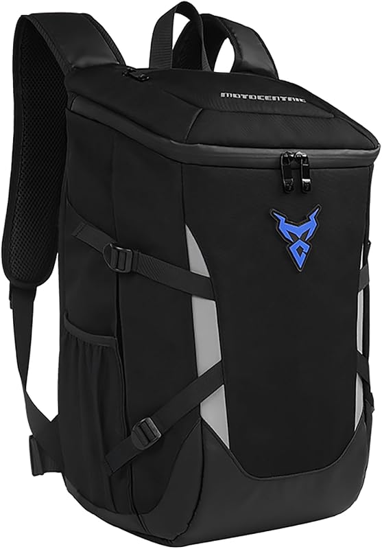 MOTOCENTRIC Expandable Motorcycle Backpack 24-28L Waterproof Helmet Bag | 1200D Waterproof Storage, With 15.6" Laptop Compartment, Full Helmet Holder