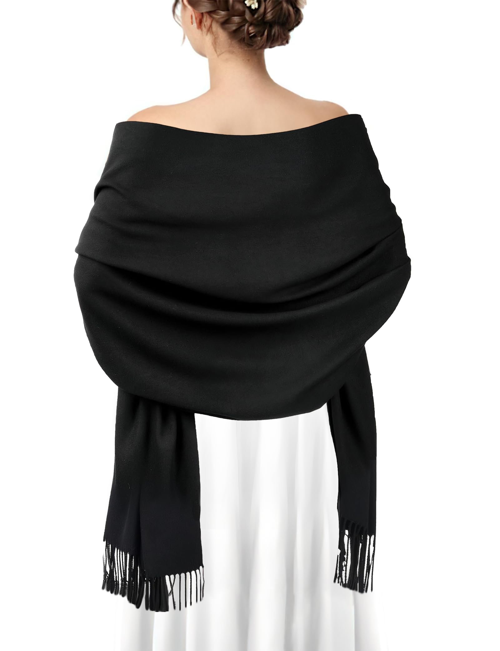 Photo 1 of AURUZA Shawls and Wraps for Evening Dresses, Pashmina Shawls Wraps for Wedding Party, Softable Shawl Scarf for Women, Large Winter Scarves for Gift Travel Office Skiing Causal Life Blue
