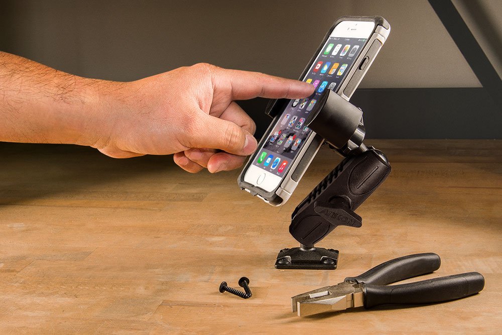 Arkon RoadVise Soporte de Pared teléfono para iPhone 6 6S 6 Plus 6S 6, 5 C iPhone Galaxy Note 5 S7 S6 al por Menor Negro