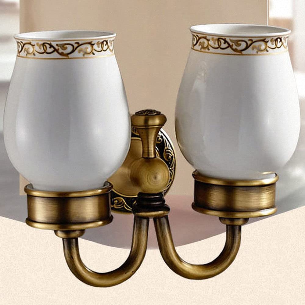 Jabonera de latón antiguo LIJUCAI con grifo y juego de herrajes para baño completo