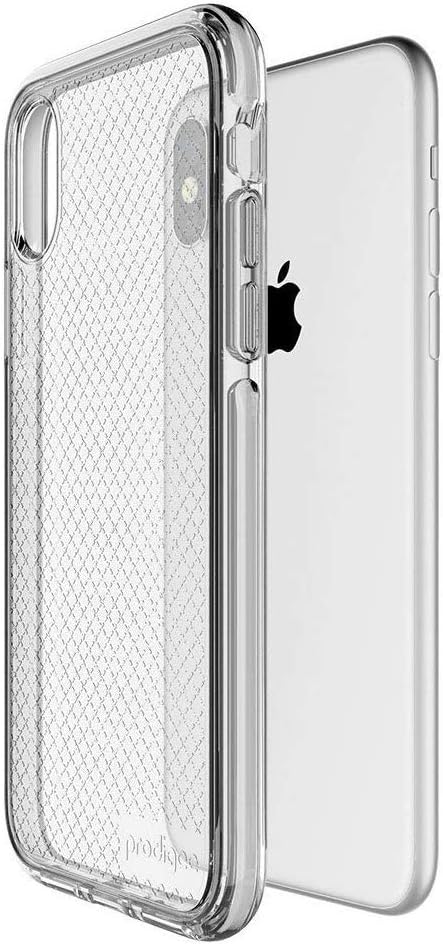 Prodigee [Safetee iPhone Xs Max 6.5'' Protective Case Silver -Soft Silicone Bumper Transparent Military Grade Certified Drop Shock Test