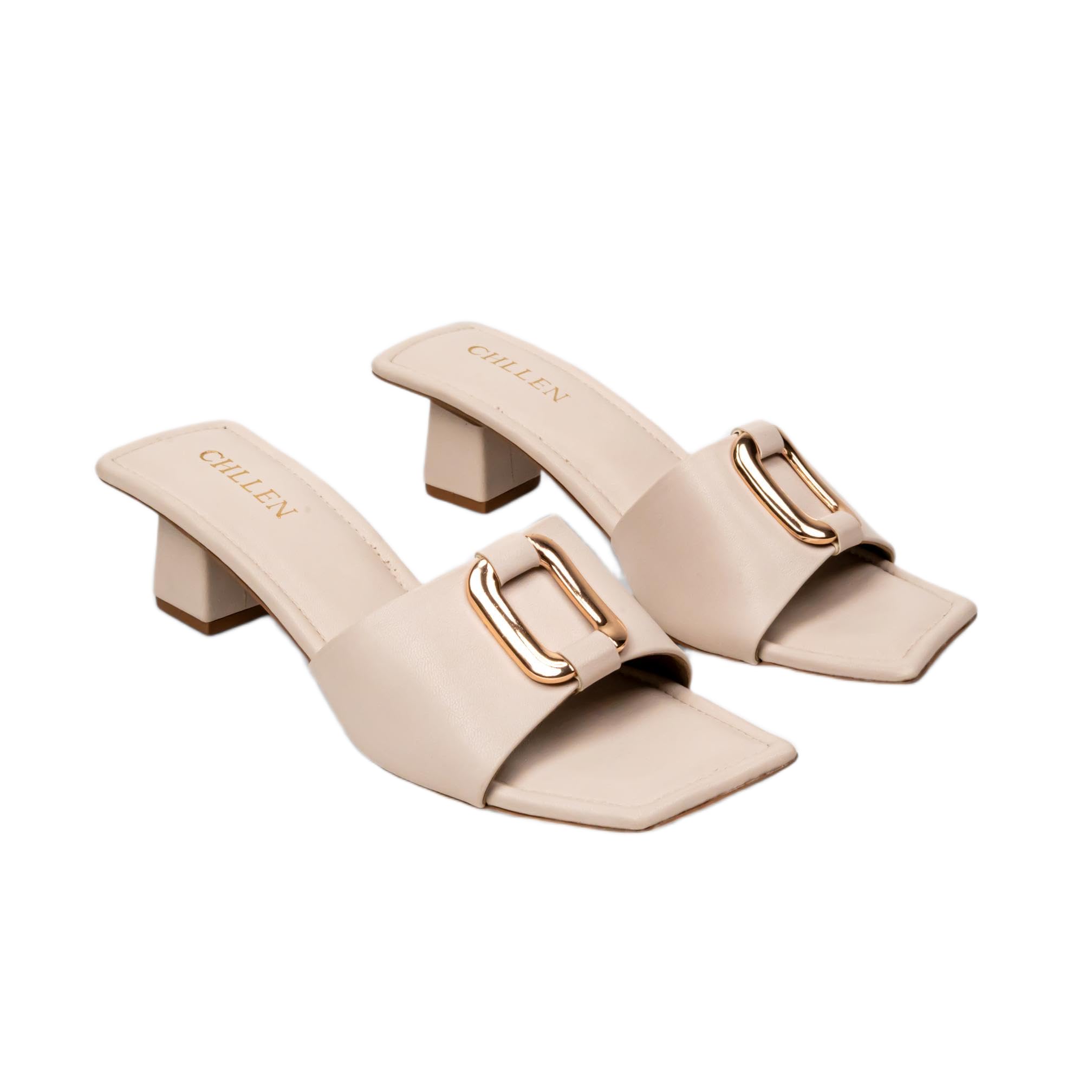Women's Gold Accent Strap Heels for Daily Outfit, Office, Travel, Beach & Outdoor Use-picture-46
