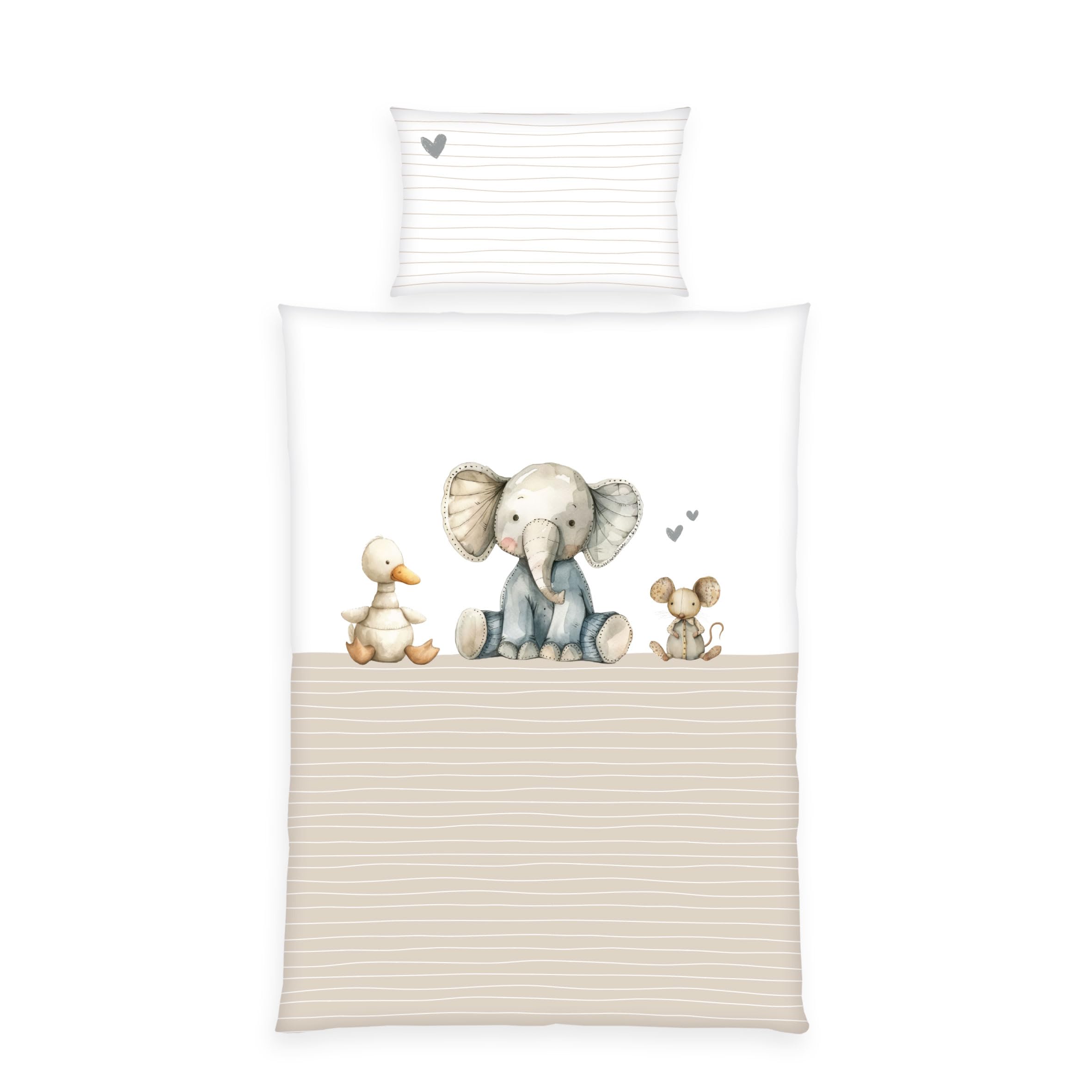 Herding Bedding Sets, Cotton, White, Beige, 40x60 cm, 100x135 cm